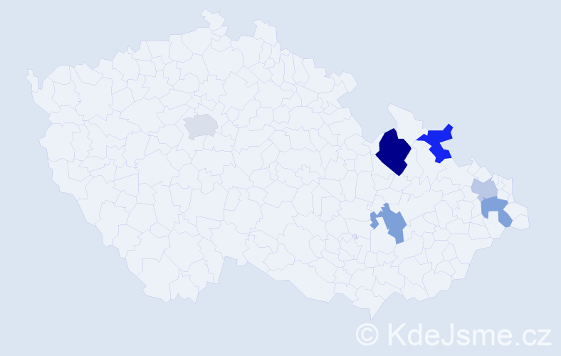 Příjmení: 'Roztomilá', počet výskytů 26 v celé ČR