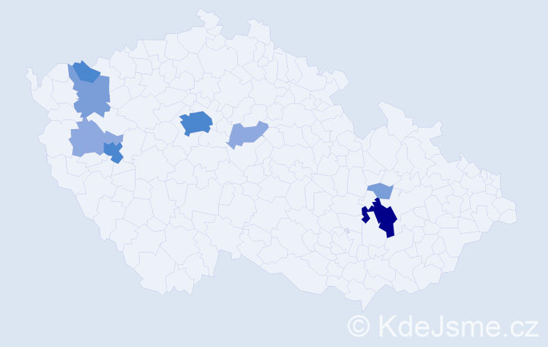 Příjmení: 'Klapáč', počet výskytů 23 v celé ČR