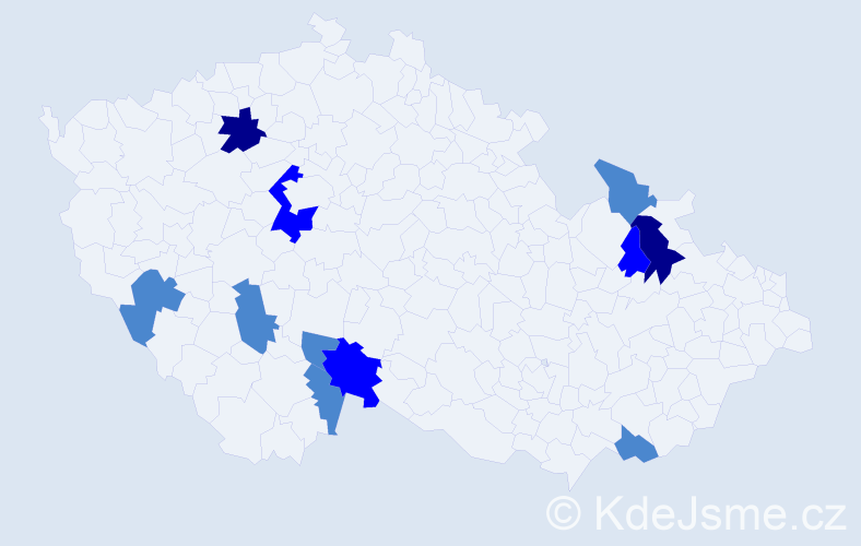 Příjmení: 'Kutlak', počet výskytů 18 v celé ČR