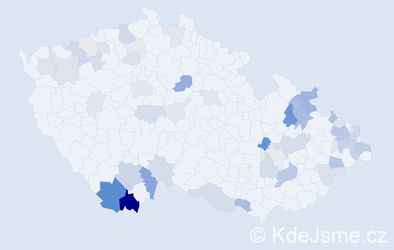 Příjmení: 'Papajová', počet výskytů 153 v celé ČR