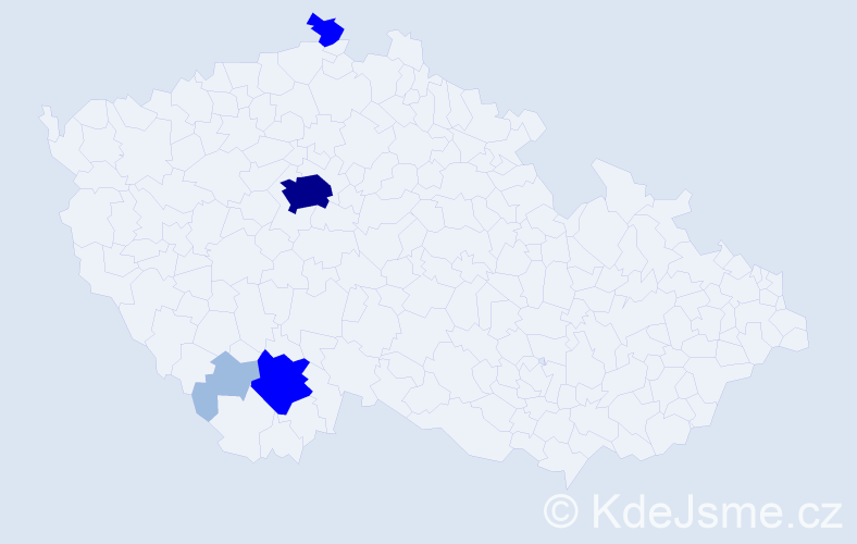 Příjmení: 'Kolar', počet výskytů 11 v celé ČR