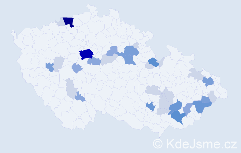 Příjmení: 'Trampotová', počet výskytů 100 v celé ČR