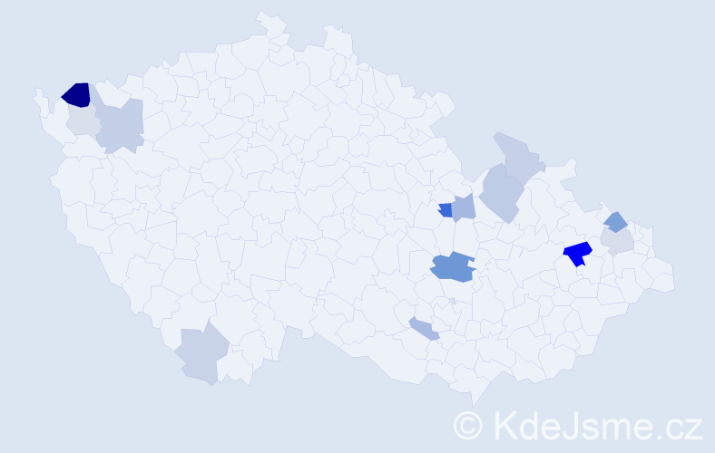 Příjmení: 'Honišová', počet výskytů 31 v celé ČR