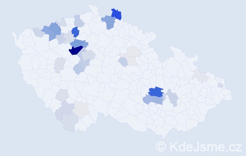Příjmení: 'Burgr', počet výskytů 148 v celé ČR
