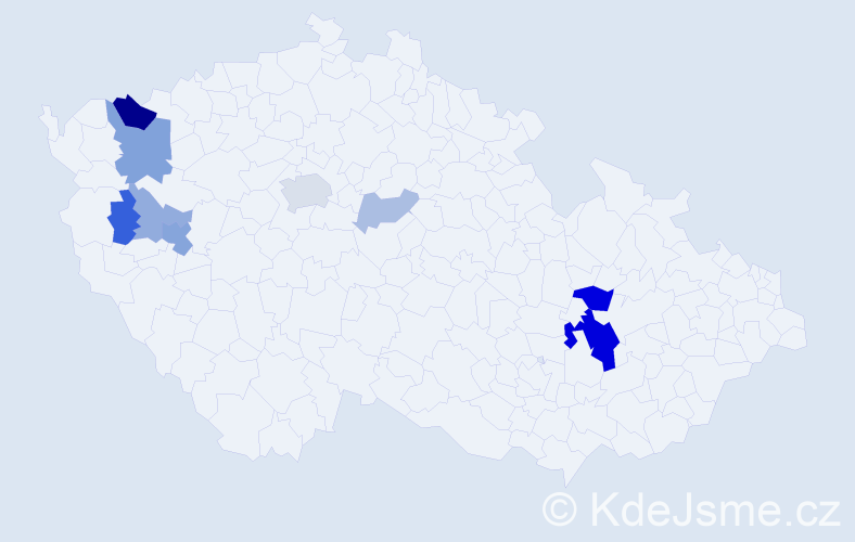 Příjmení: 'Klapáč', počet výskytů 23 v celé ČR