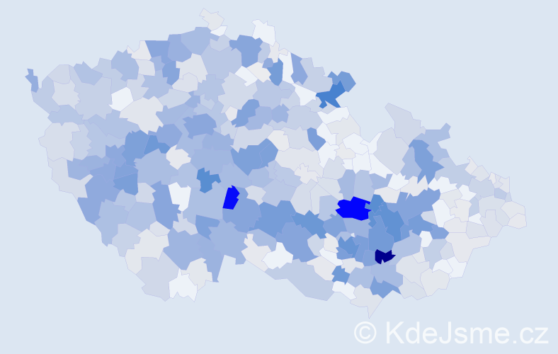 Příjmení: 'Vlach', počet výskytů 2638 v celé ČR