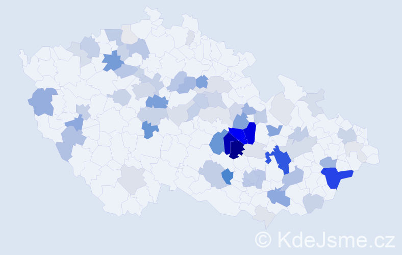 Příjmení: 'Obr', počet výskytů 231 v celé ČR