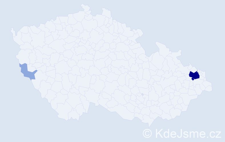 Příjmení: 'Ódor', počet výskytů 7 v celé ČR