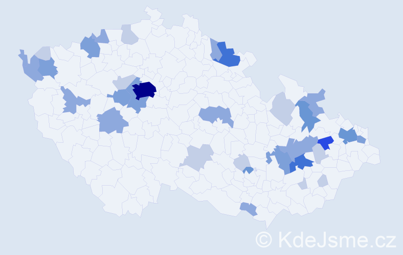 Příjmení: 'Bálint', počet výskytů 89 v celé ČR
