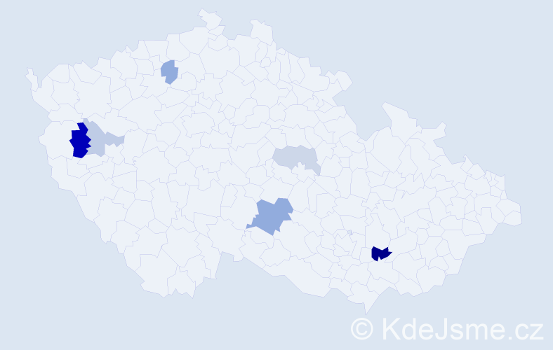 Příjmení: 'Decsi', počet výskytů 12 v celé ČR