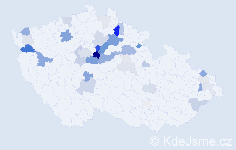 Příjmení: 'Lambertová', počet výskytů 103 v celé ČR