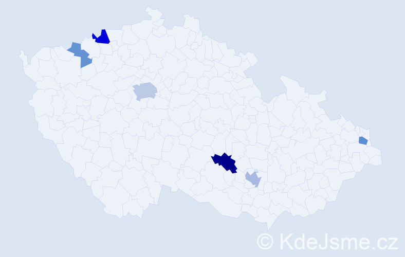 Příjmení: 'Talač', počet výskytů 13 v celé ČR