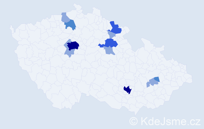 Příjmení: 'Knaifl', počet výskytů 25 v celé ČR