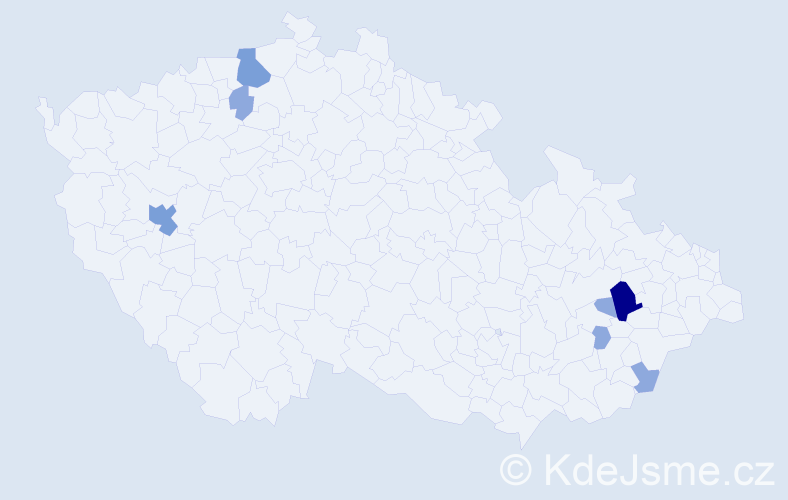 Příjmení: 'Zlámala', počet výskytů 15 v celé ČR