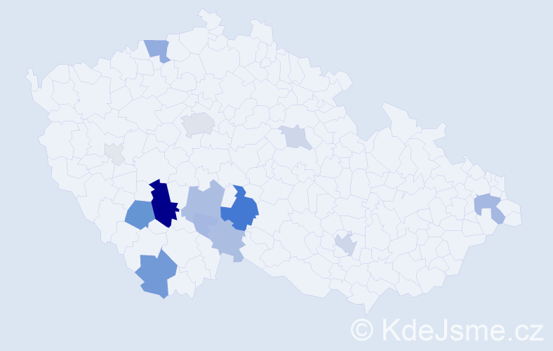 Příjmení: 'Holkup', počet výskytů 61 v celé ČR