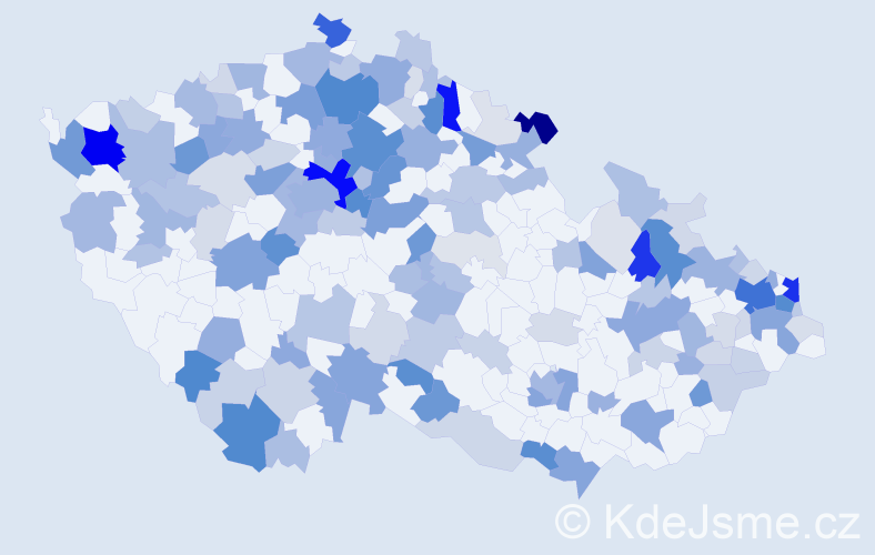 Příjmení: 'Szabová', počet výskytů 470 v celé ČR