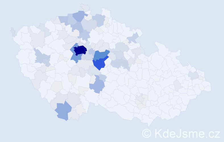 Příjmení: 'Kmoch', počet výskytů 487 v celé ČR