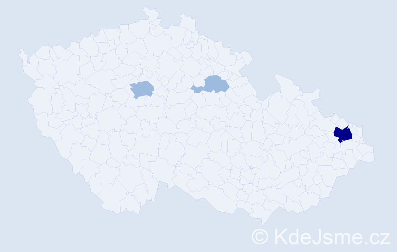 Příjmení: 'Potempová', počet výskytů 6 v celé ČR