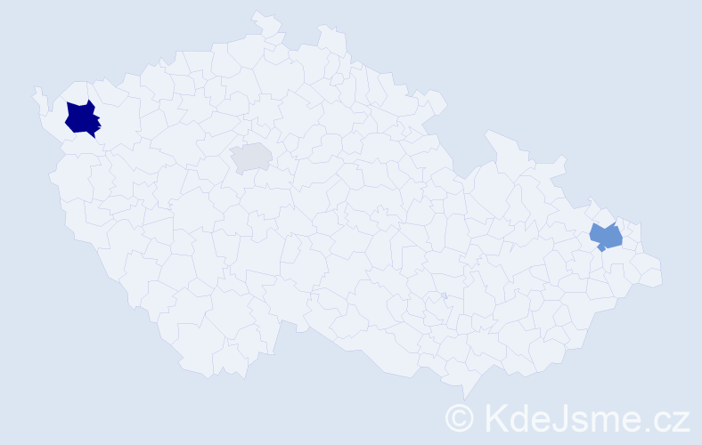 Příjmení: 'Čajdíková', počet výskytů 7 v celé ČR