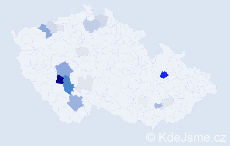 Příjmení: 'Hybrant', počet výskytů 64 v celé ČR