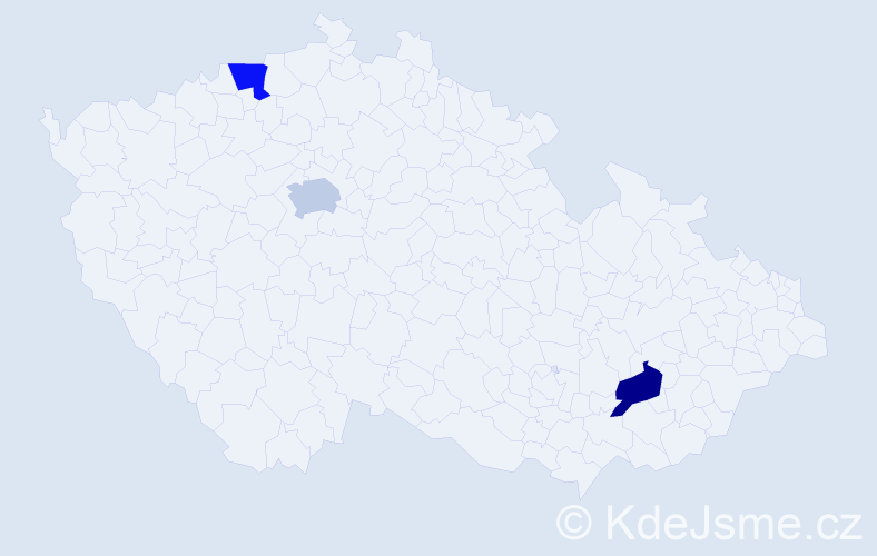 Příjmení: 'Hanner', počet výskytů 3 v celé ČR