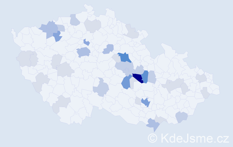 Příjmení: 'Bidmonová', počet výskytů 110 v celé ČR