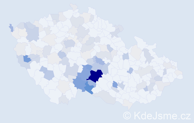 Příjmení: 'Duba', počet výskytů 467 v celé ČR