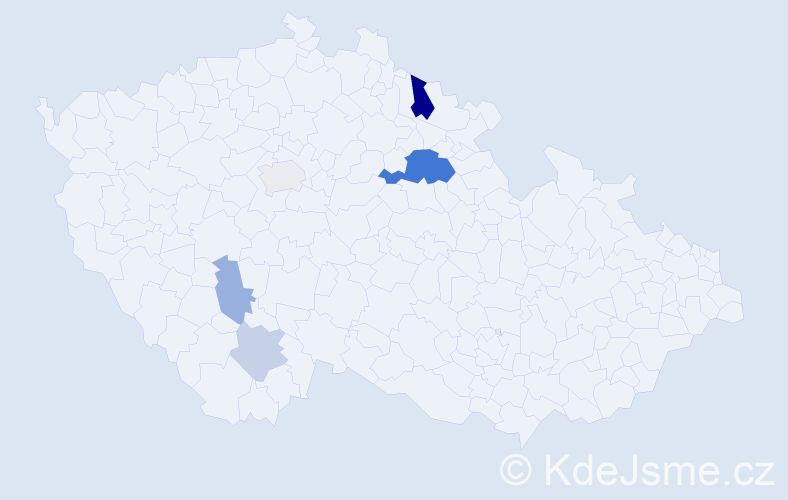 Příjmení: 'Hrubecká', počet výskytů 12 v celé ČR