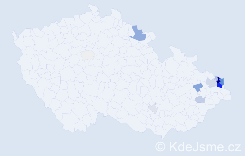 Příjmení: 'Konkolská', počet výskytů 44 v celé ČR
