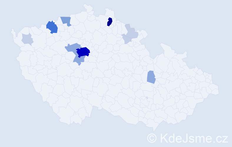 Příjmení: 'Häckl', počet výskytů 39 v celé ČR