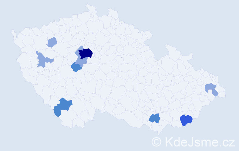 Příjmení: 'Pőschlová', počet výskytů 18 v celé ČR
