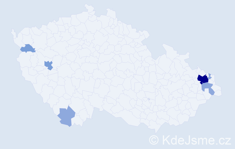 Příjmení: 'Páterek', počet výskytů 14 v celé ČR