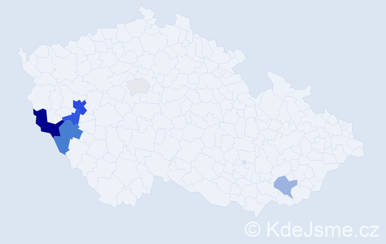 Příjmení: 'Zdebor', počet výskytů 14 v celé ČR