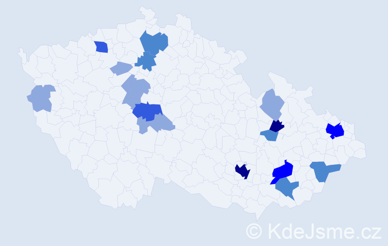Příjmení: 'Bačinská', počet výskytů 41 v celé ČR