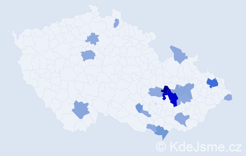 Příjmení: 'Kamená', počet výskytů 44 v celé ČR