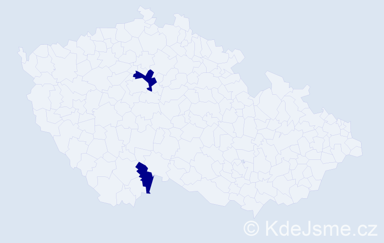 Příjmení: 'Moravič', počet výskytů 2 v celé ČR