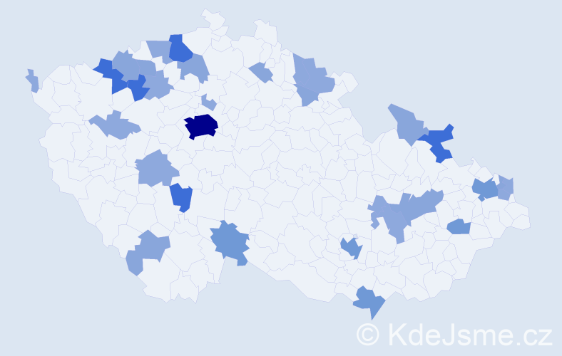 Příjmení: 'Szücs', počet výskytů 79 v celé ČR