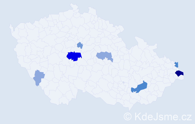Příjmení: 'Kalfas', počet výskytů 24 v celé ČR