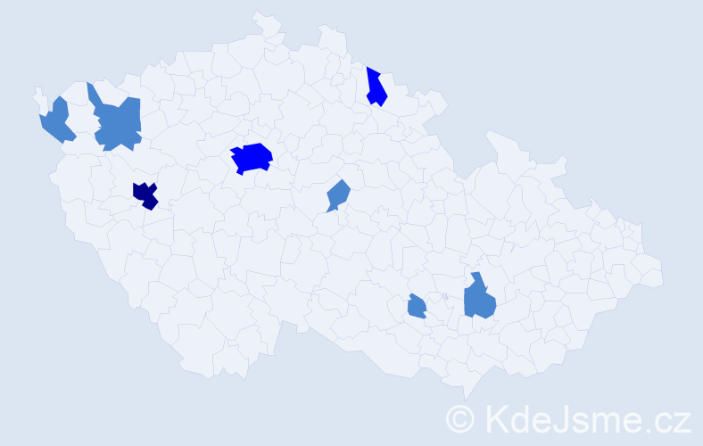 Příjmení: 'Klamová', počet výskytů 20 v celé ČR
