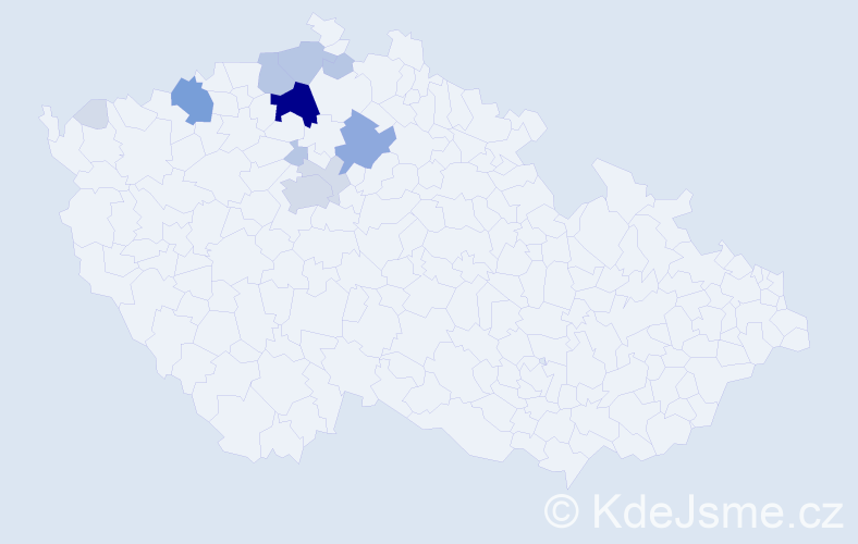 Příjmení: 'Běloubková', počet výskytů 36 v celé ČR