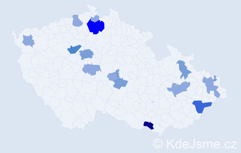 Příjmení: 'Závrská', počet výskytů 35 v celé ČR