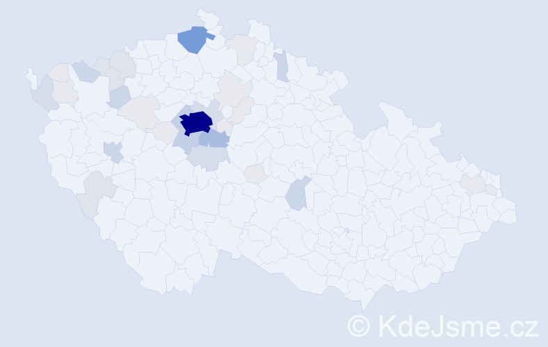 Příjmení: 'Škába', počet výskytů 131 v celé ČR