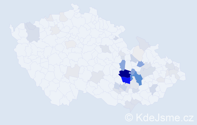 Příjmení: 'Vybíhal', počet výskytů 272 v celé ČR