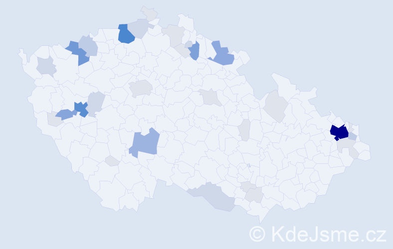 Příjmení: 'Geci', počet výskytů 123 v celé ČR