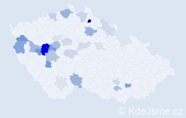 Příjmení: 'Vainer', počet výskytů 70 v celé ČR