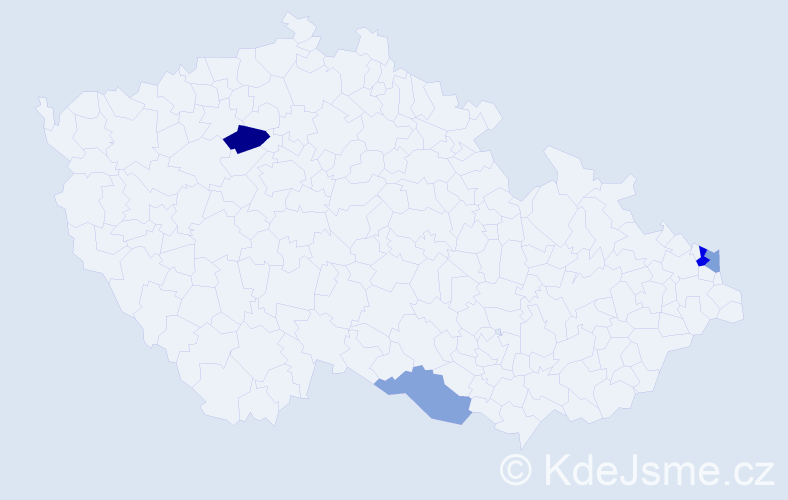 Příjmení: 'Pasičná', počet výskytů 6 v celé ČR