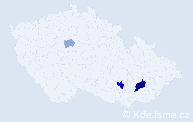 Příjmení: 'Petrilaková', počet výskytů 6 v celé ČR