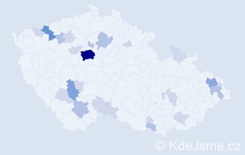Příjmení: 'Moroz', počet výskytů 55 v celé ČR