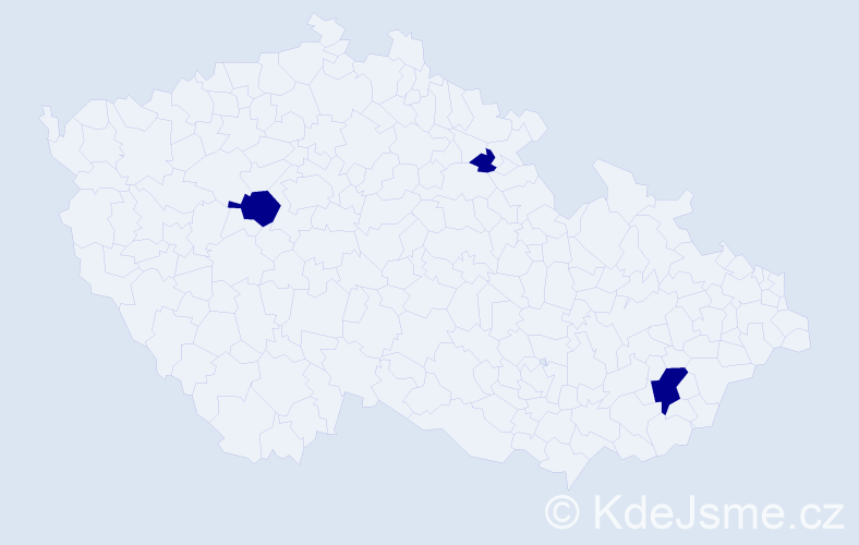 Příjmení: 'Bačavčíková', počet výskytů 3 v celé ČR