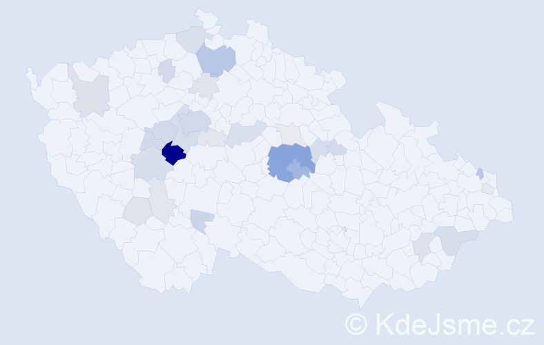 Příjmení: 'Durdilová', počet výskytů 86 v celé ČR